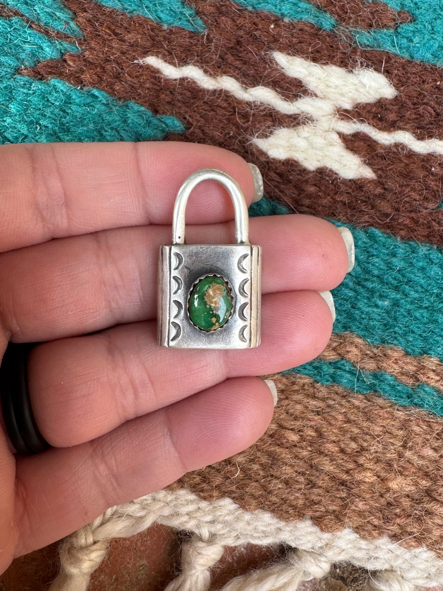 Handcrafted Pilot Mountain Turquoise & Sterling Silver Locket Pendant