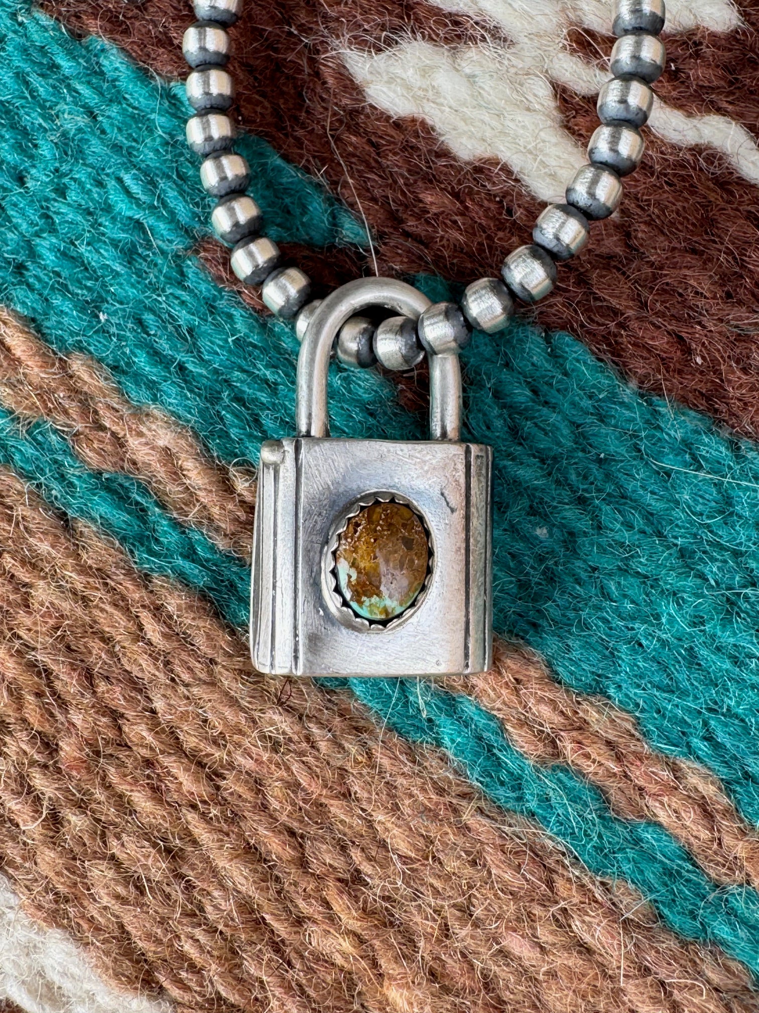 Handcrafted Royston Turquoise & Sterling Silver Locket Pendant