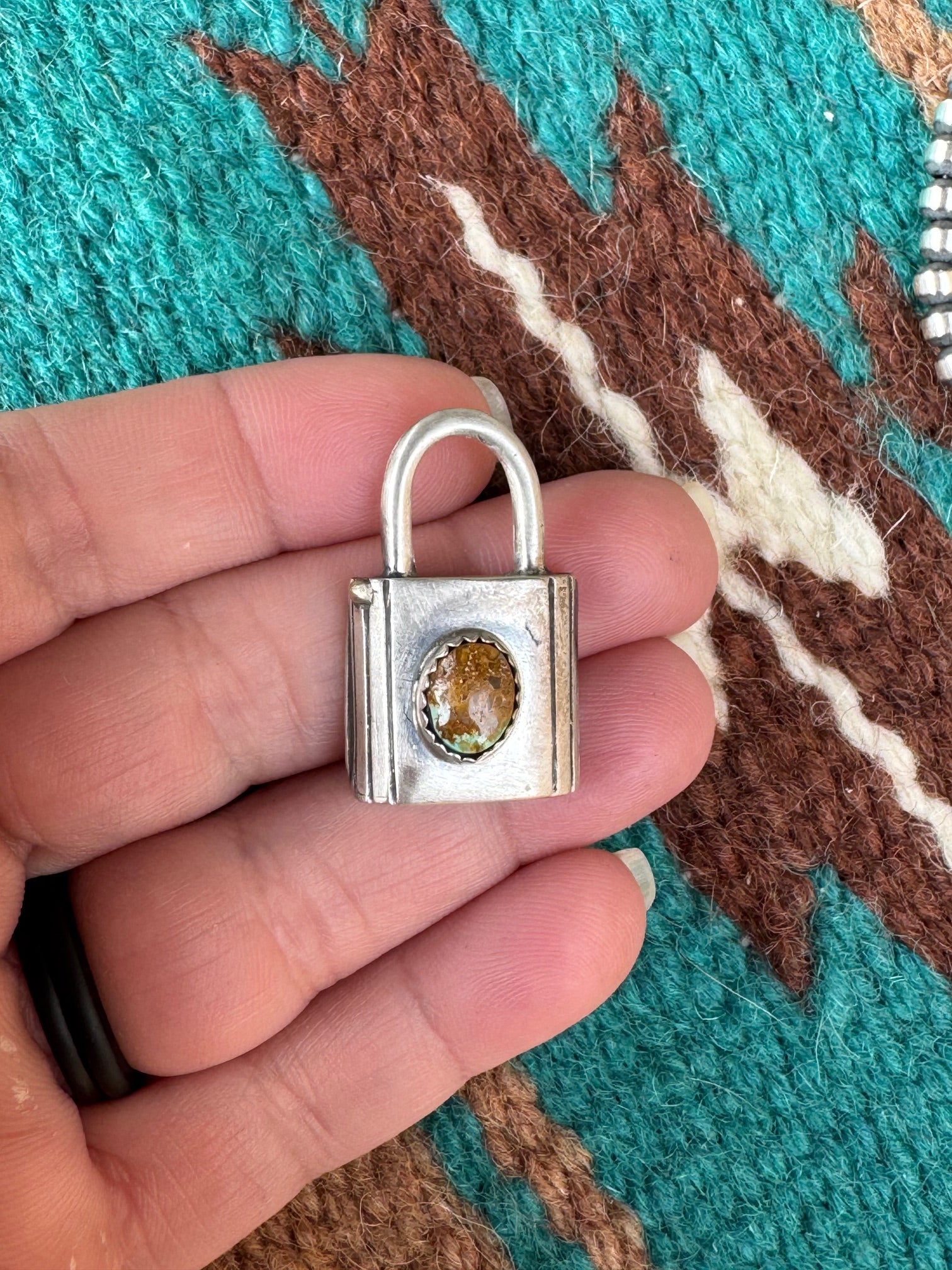 Handcrafted Royston Turquoise & Sterling Silver Locket Pendant