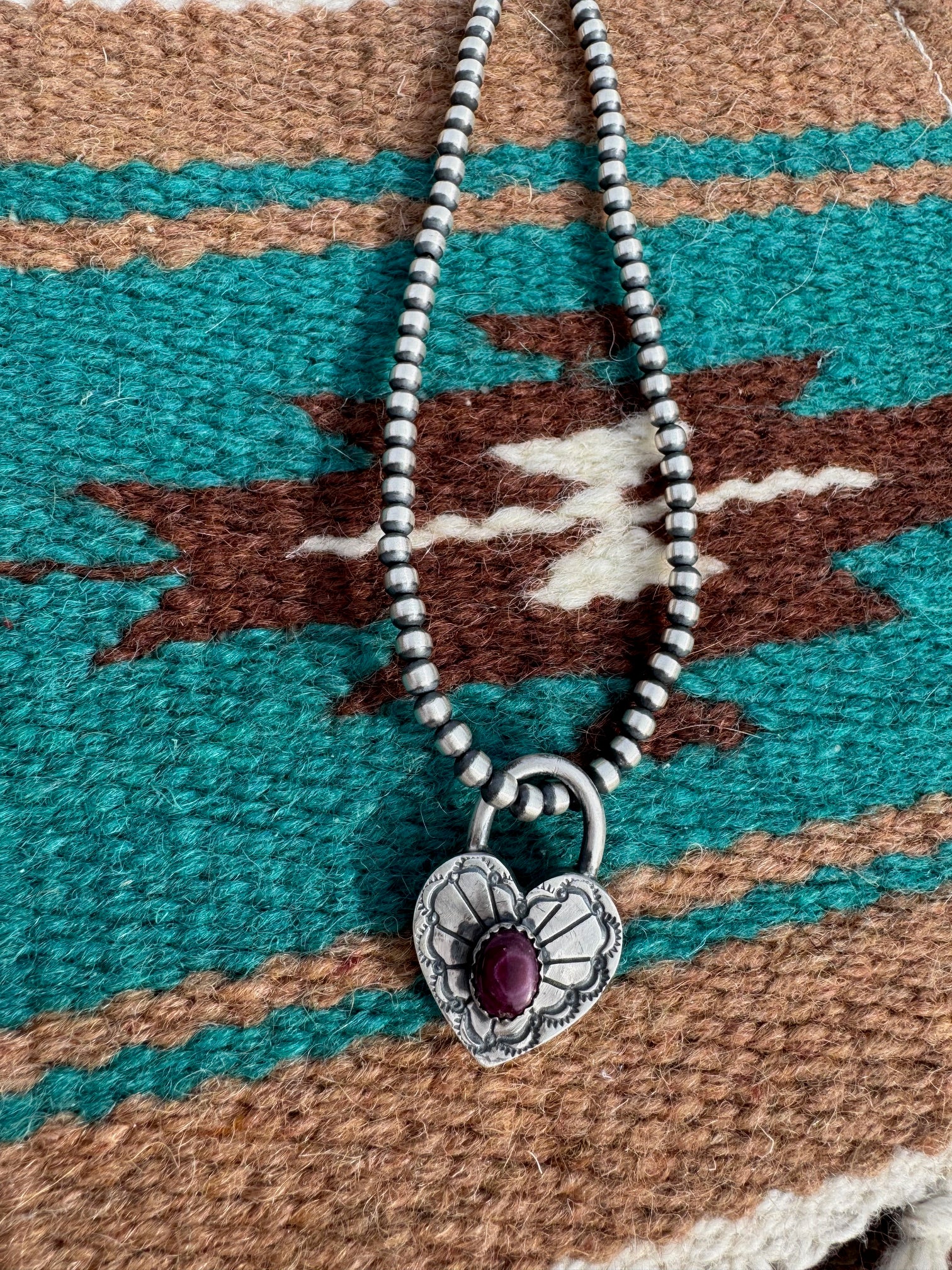 Handcrafted Purple Spiny & Sterling Silver Heart Locket Pendant by Leroy James