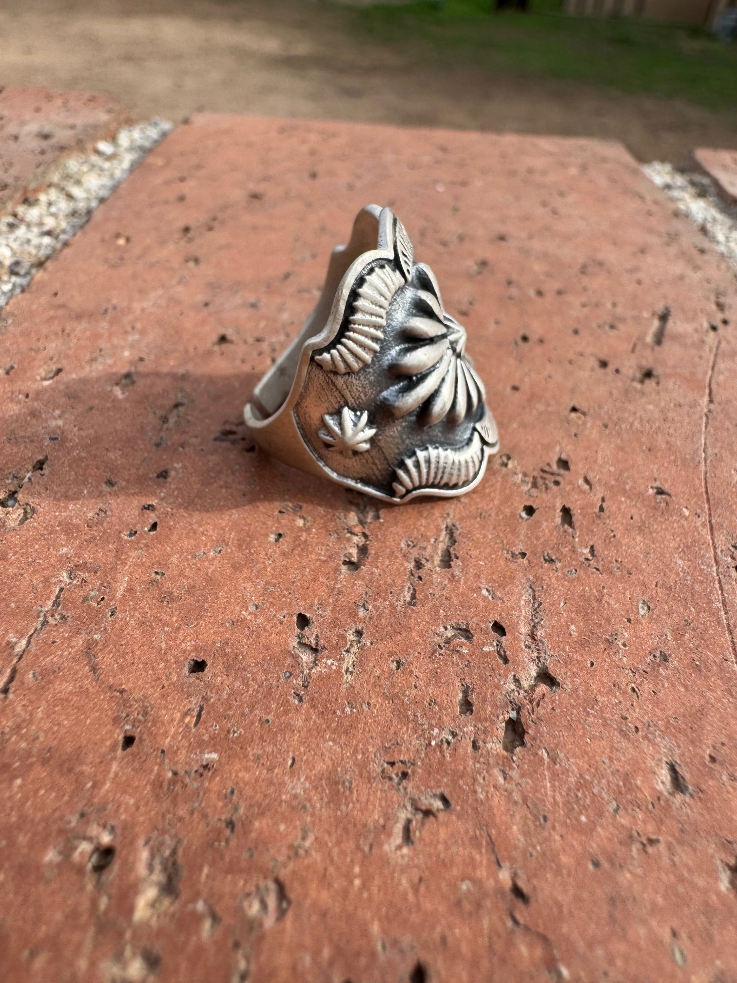 Beautiful Concho Handmade Sterling Silver Adjustable Ring
