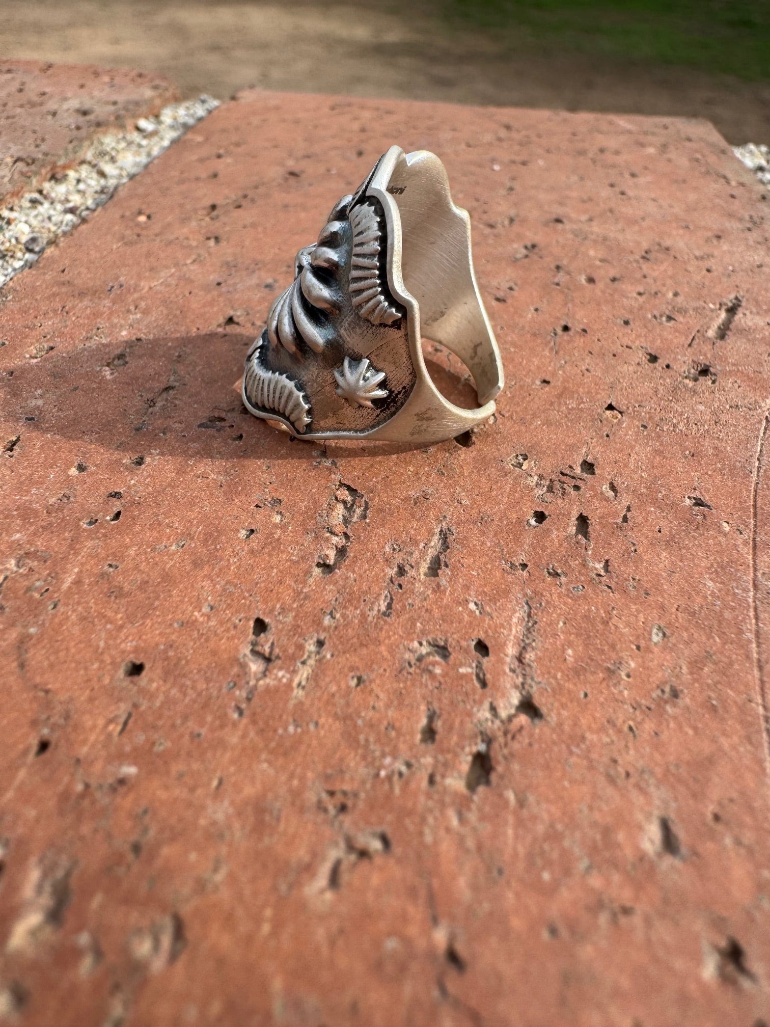 Beautiful Concho Handmade Sterling Silver Adjustable Ring