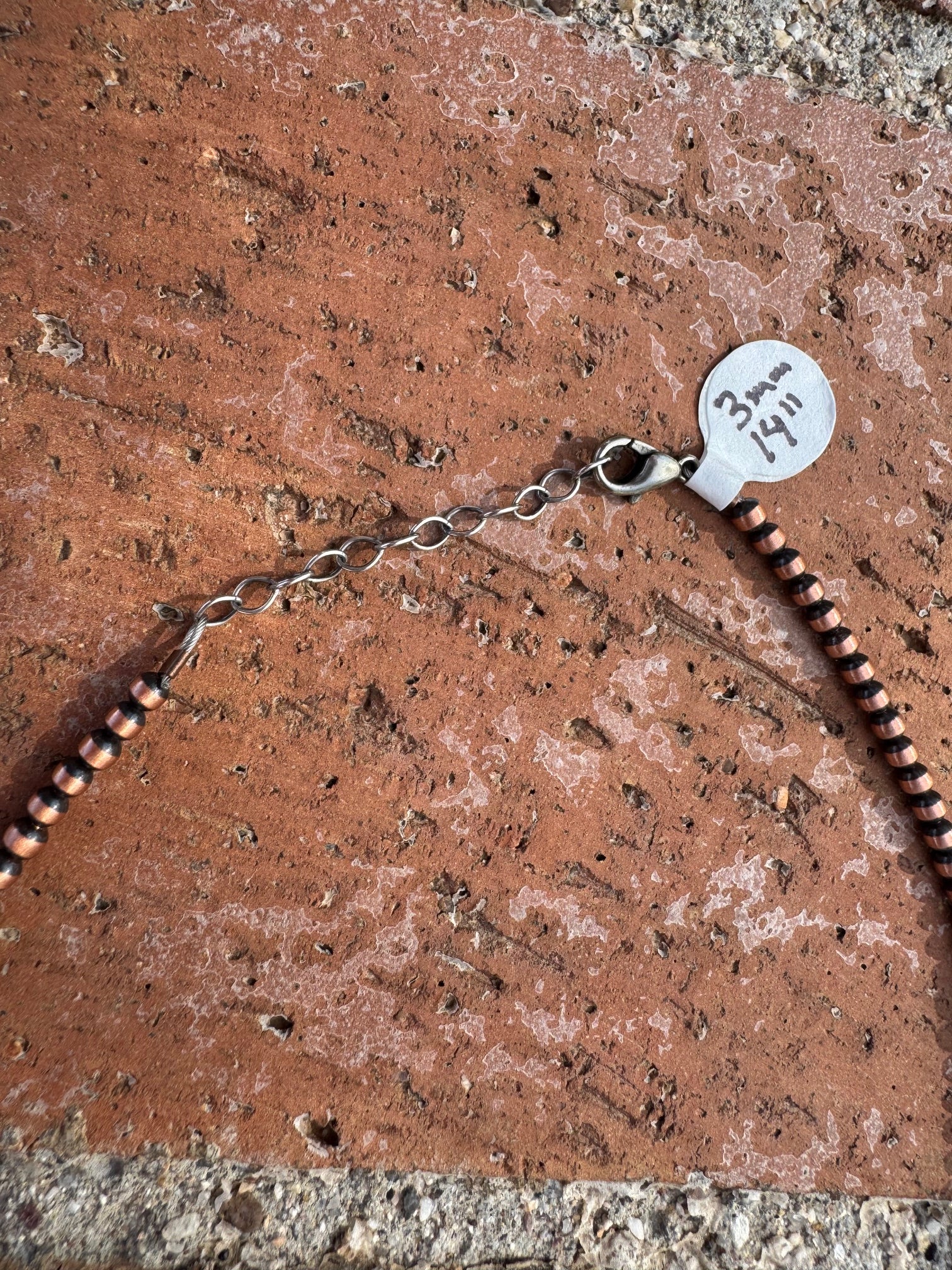 Handcrafted Copper 3mm Beaded Necklace