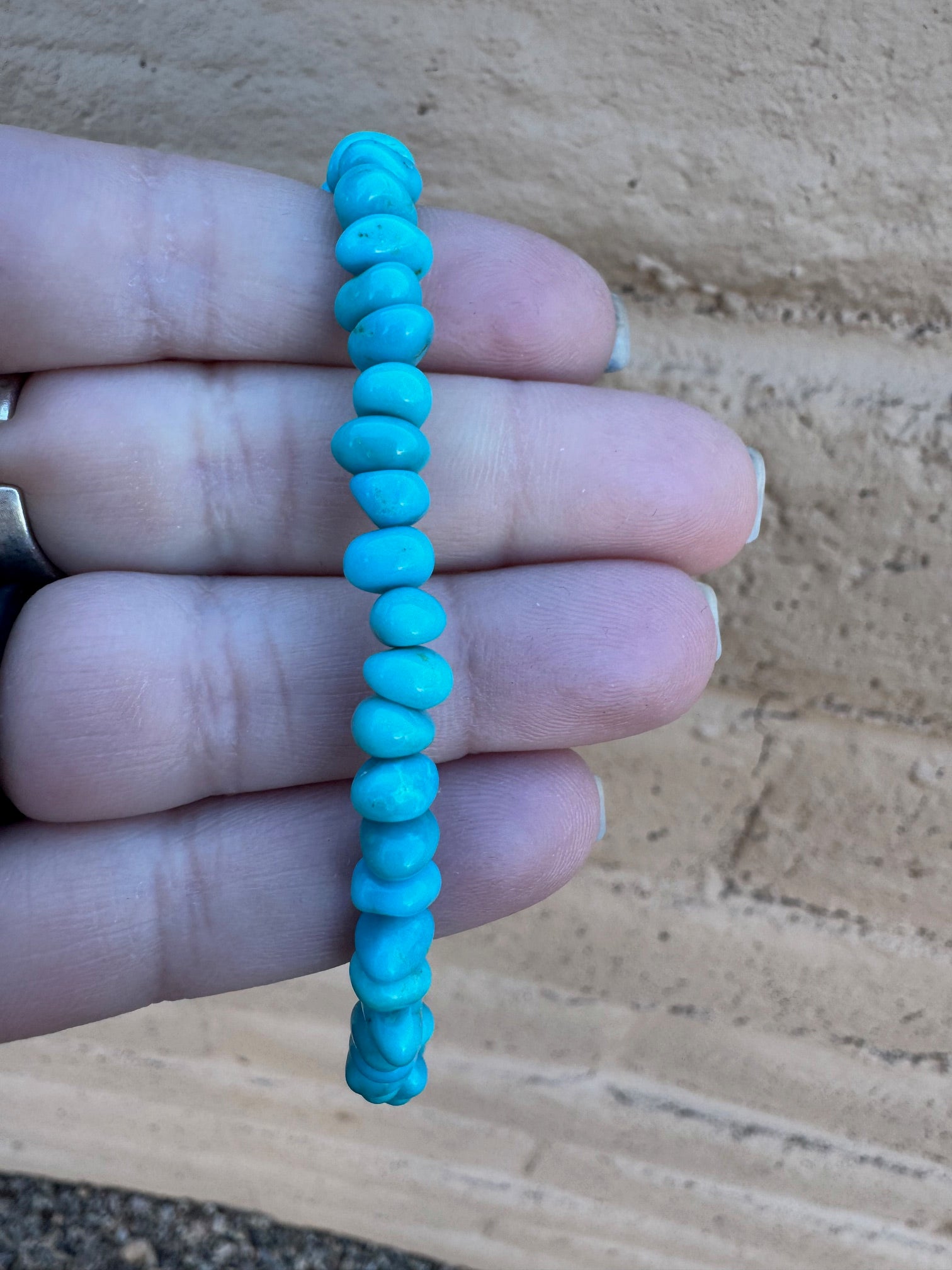 Handcrafted Turquoise & Sterling Silver Beaded Bracelet