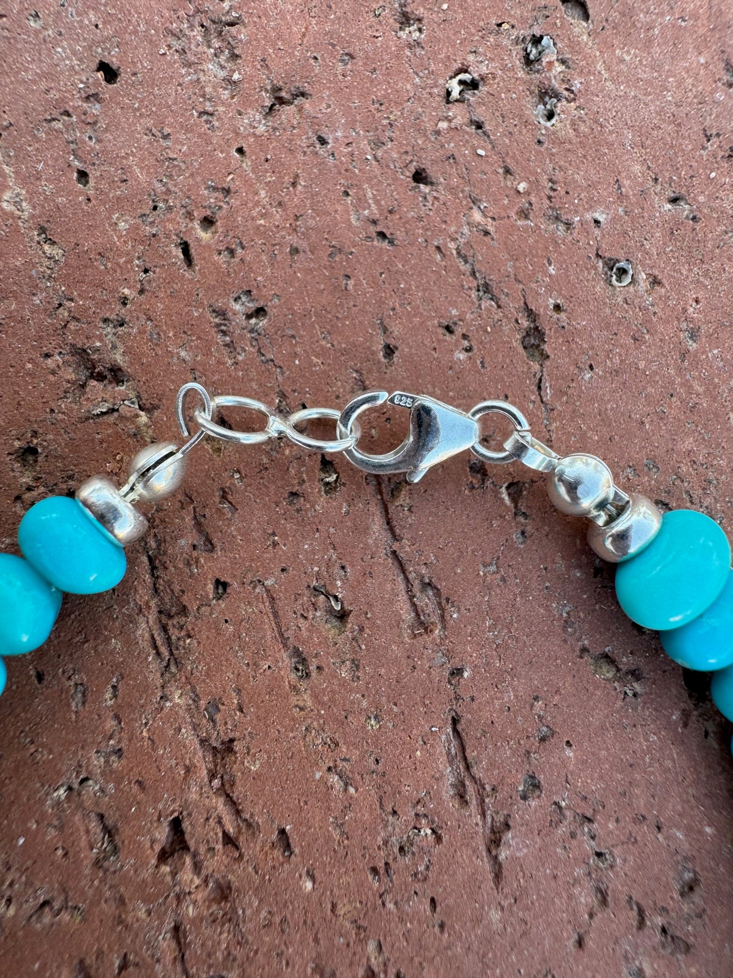 Handcrafted Turquoise & Sterling Silver Beaded Bracelet