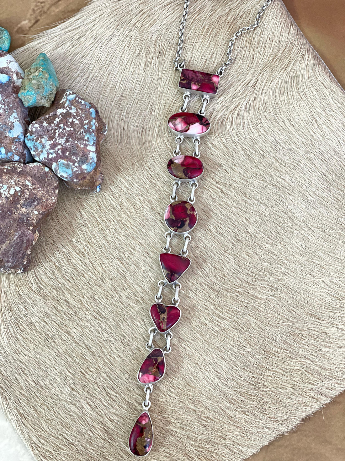 Handmade Sterling Silver, Rose Dahlia Necklace Signed Nizhoni