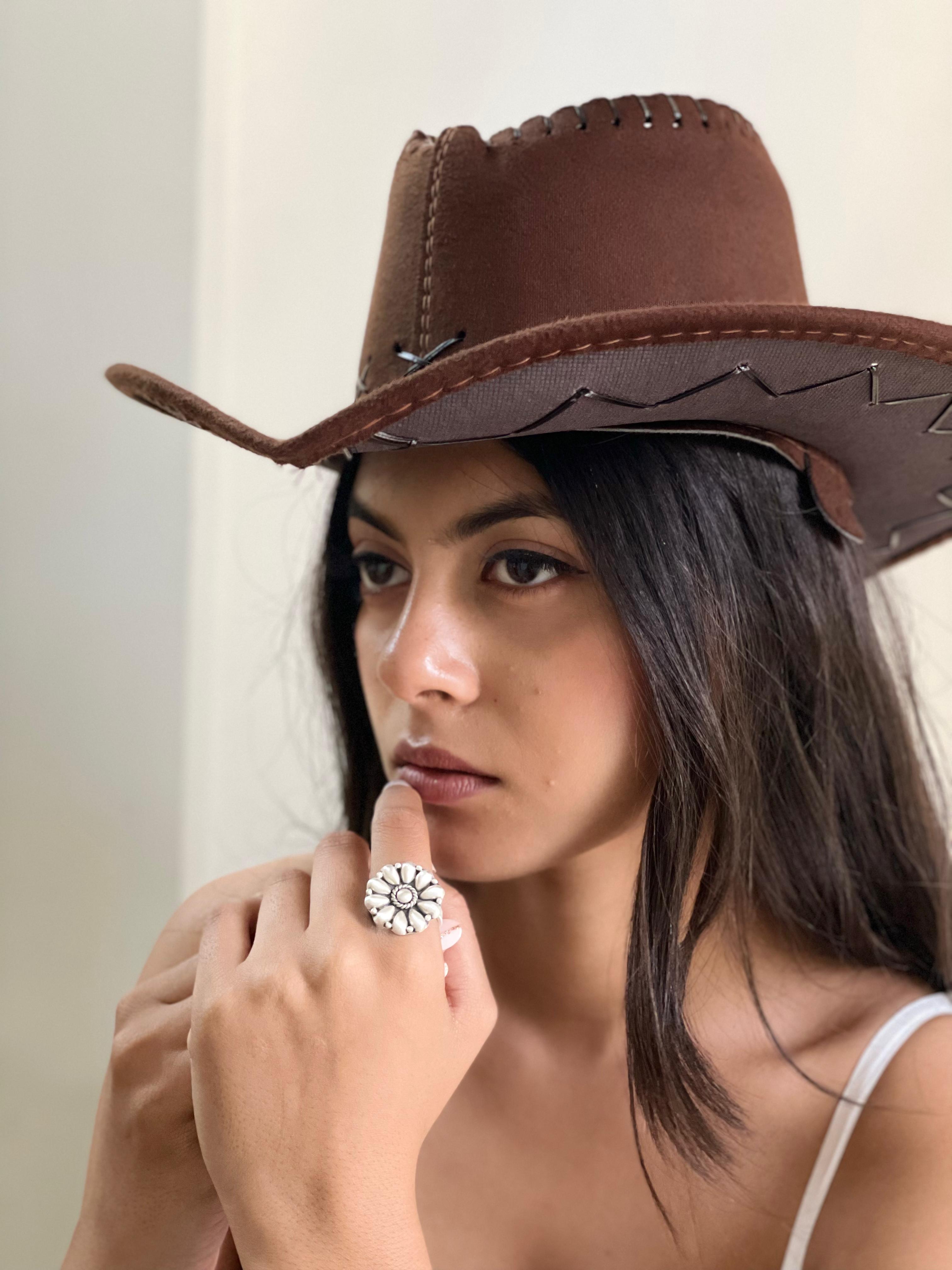 Handmade Sterling Silver Flower Adjustable Ring With Signed Nizhoni