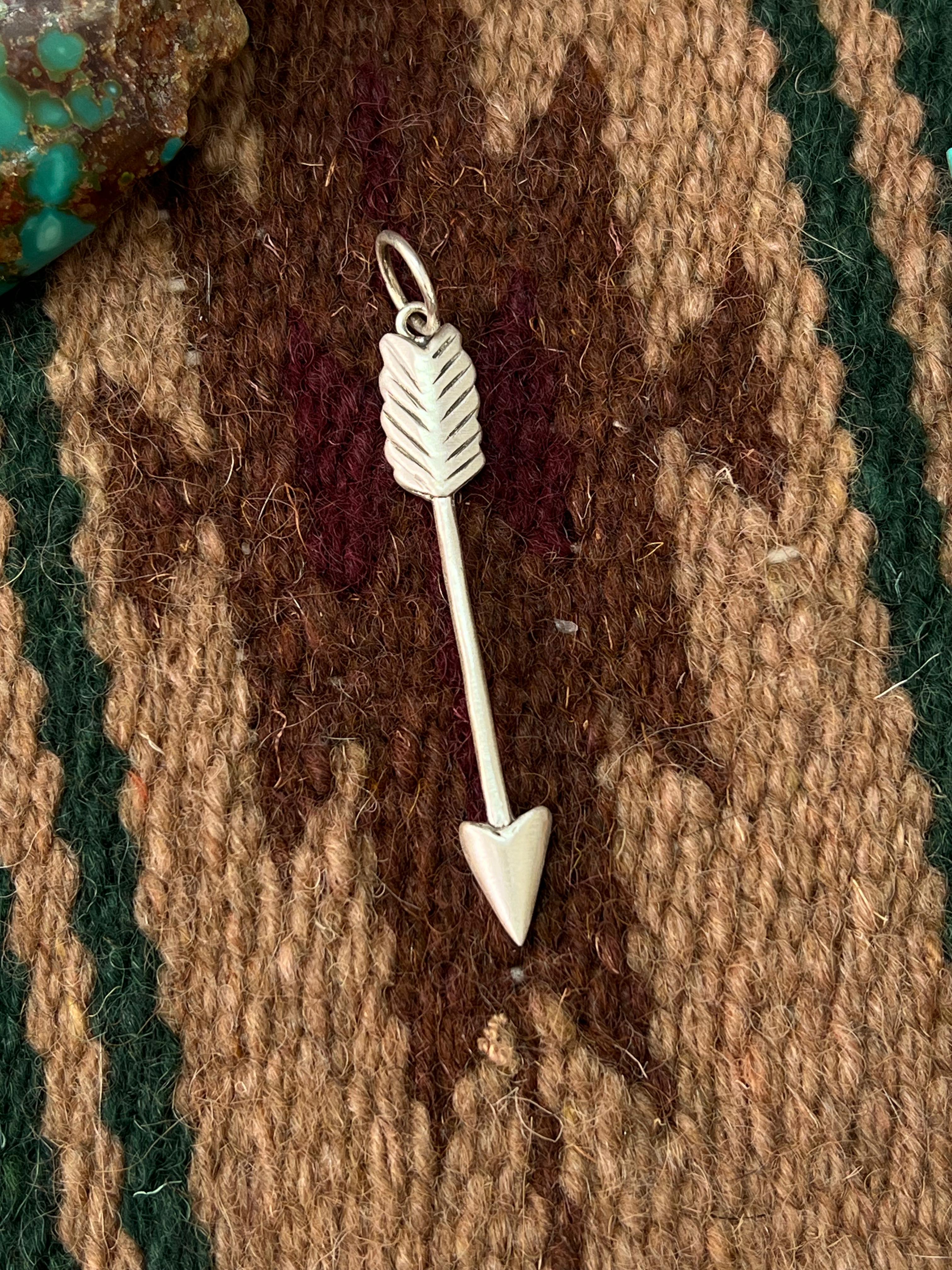 Handmade Sterling Silver Arrow Charms with Signed Nizhoni