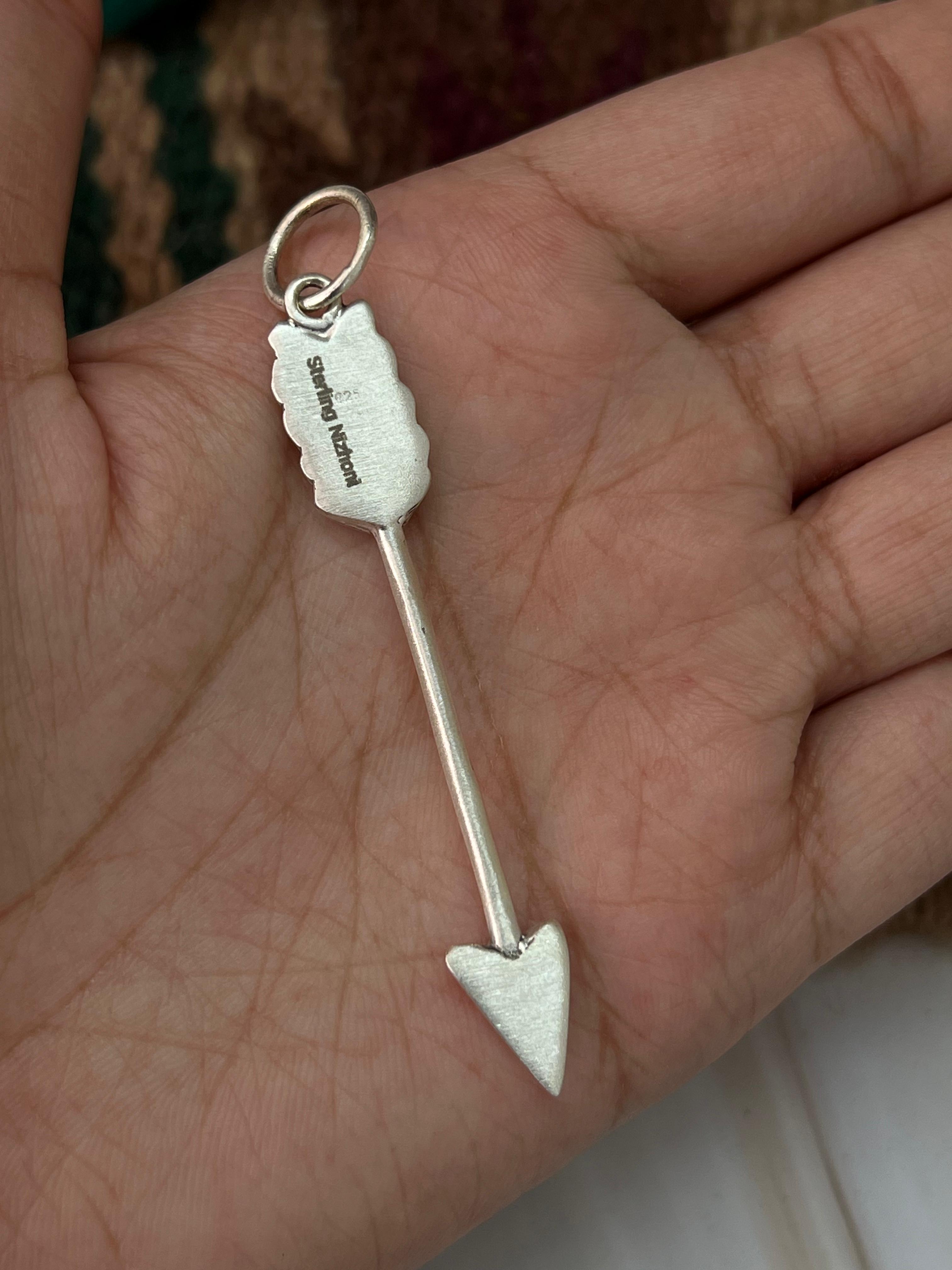 Handmade Sterling Silver Arrow Charms with Signed Nizhoni