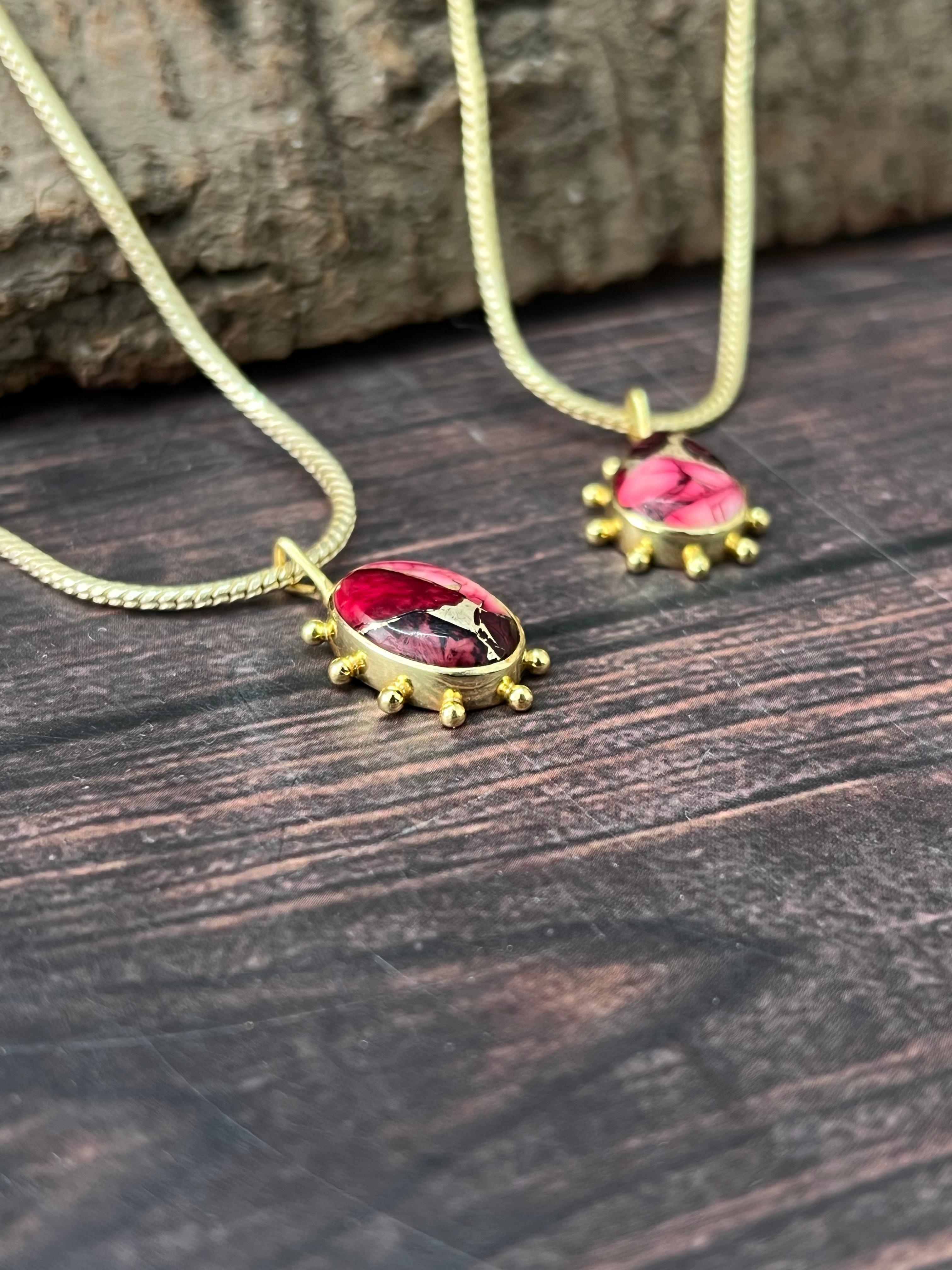 "THE GOLDEN COLLECTION" Handmade Natural Dahlia Rose Gold Plated Necklace