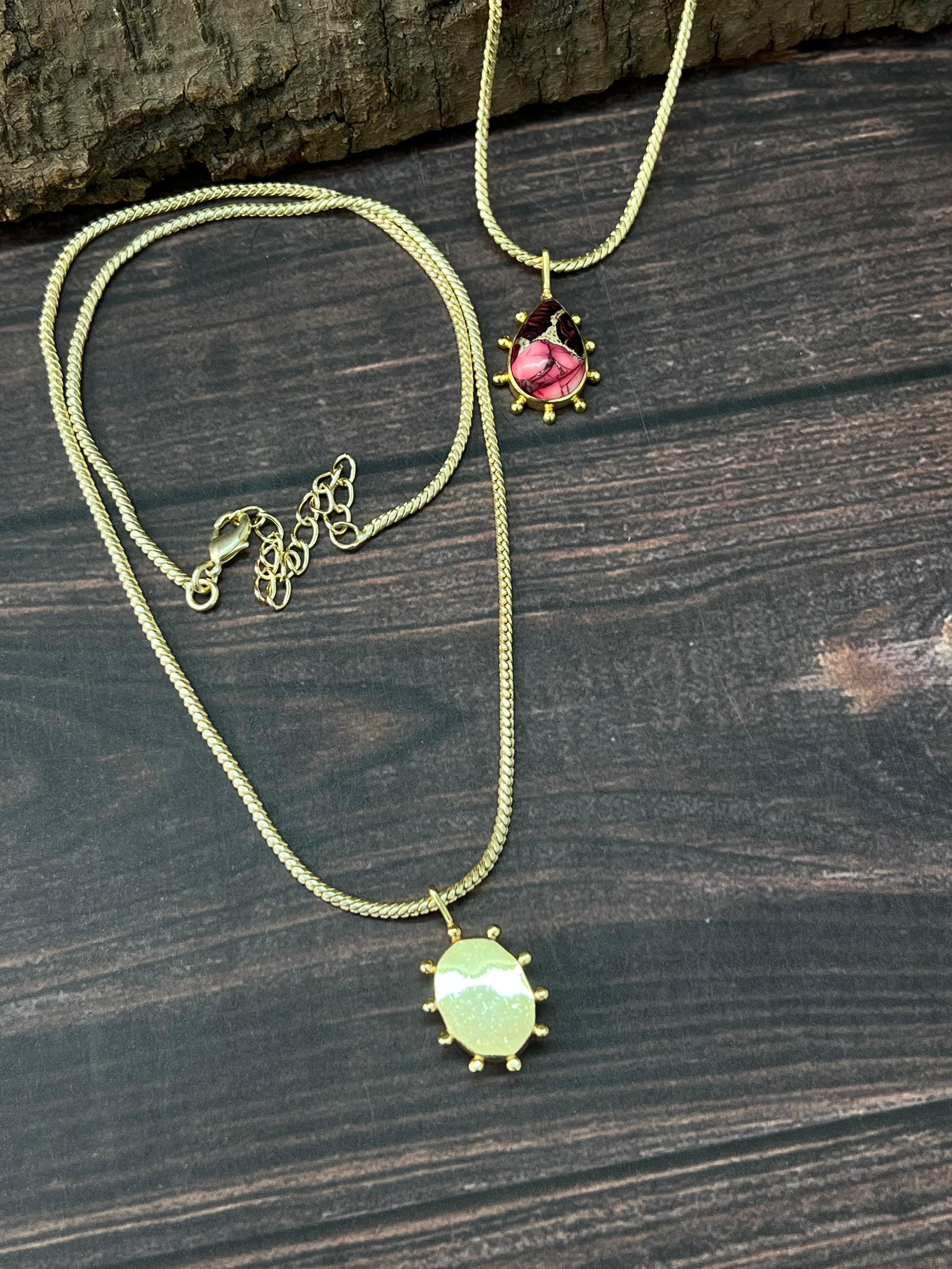 "THE GOLDEN COLLECTION" Handmade Natural Dahlia Rose Gold Plated Necklace