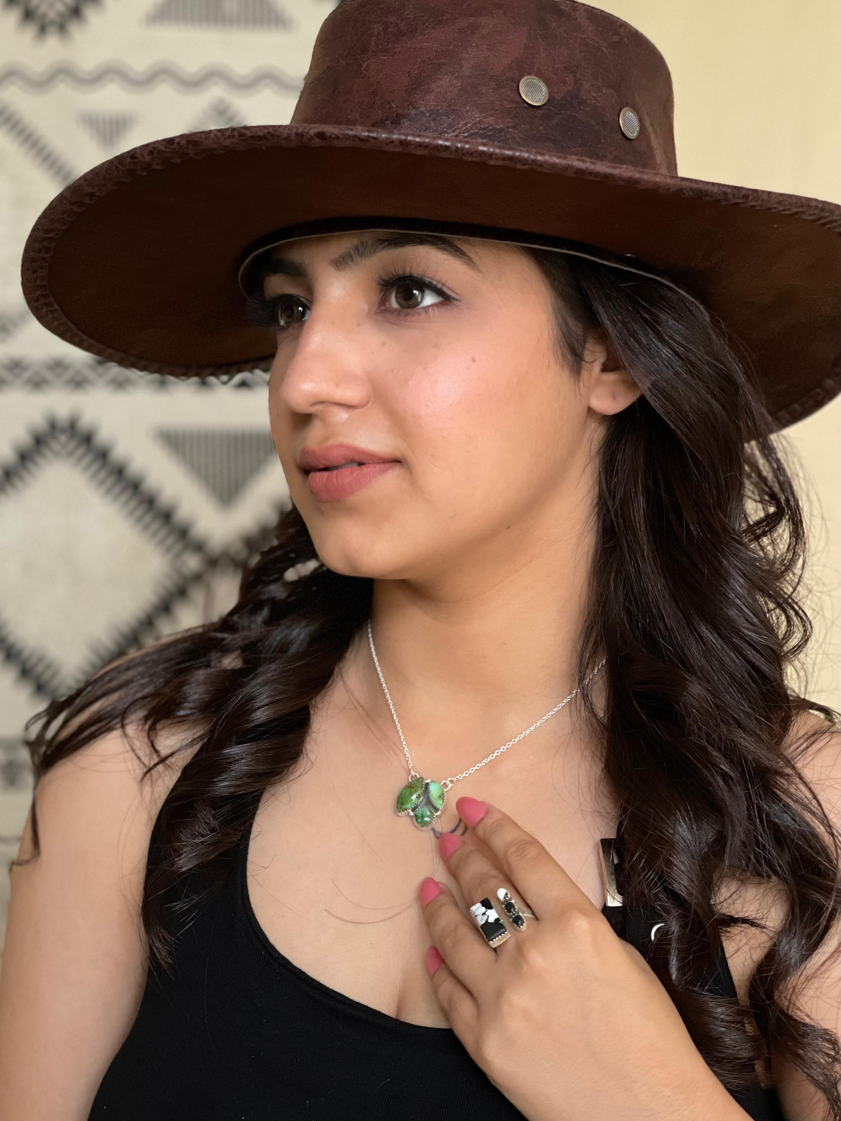 Handmade Sterling Silver Sonoran Mountain Turquoise Necklace "Signed Nizhoni"