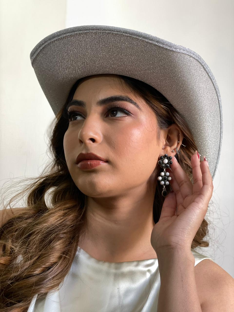 Handmade Sterling Silver White Buffalo Post Dangle Earrings "Signed Nizhoni" (6)