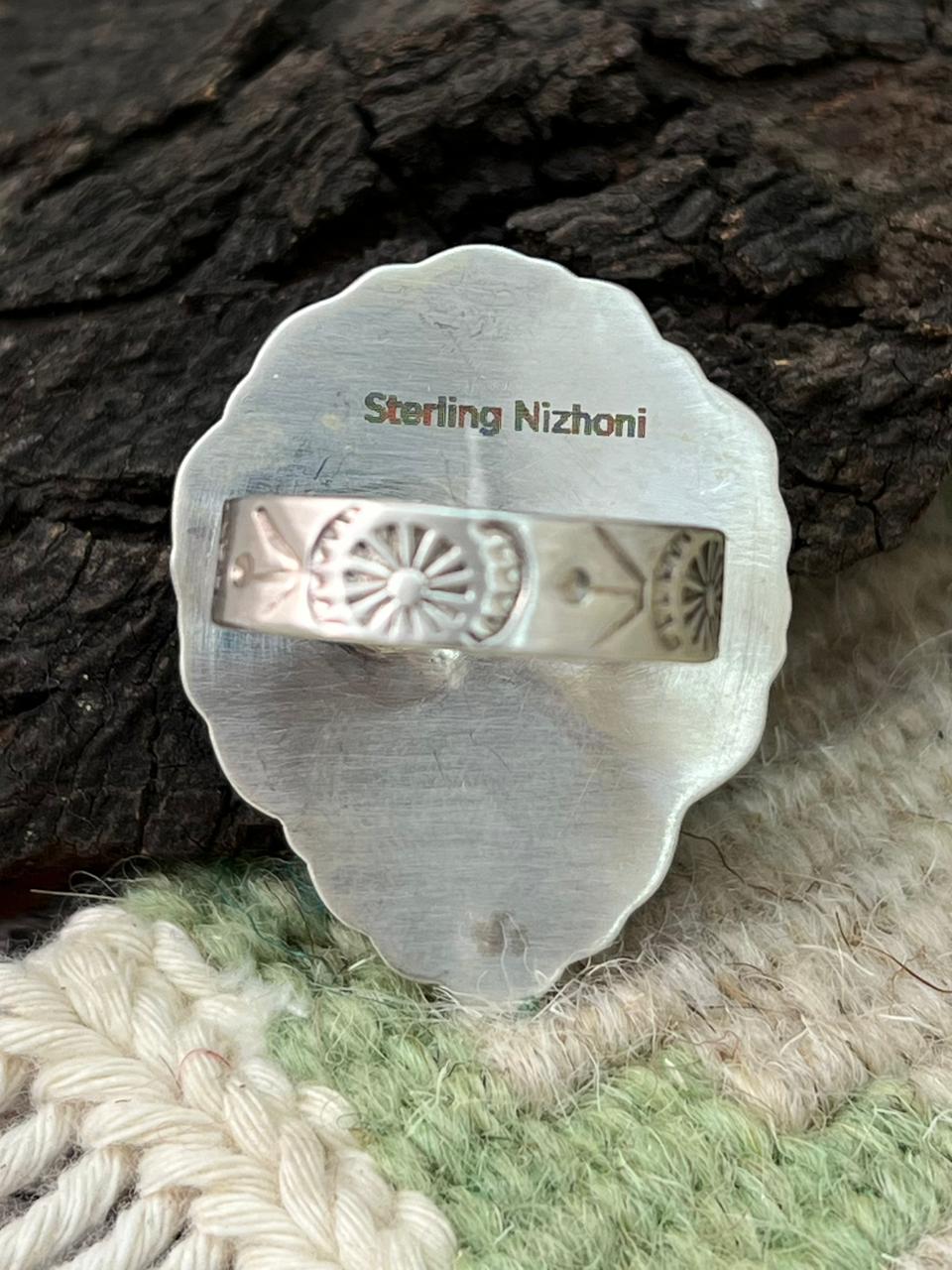 Handmade Sterling Silver Sierra Bella Adjustable Ring "Singed Nizhoni"