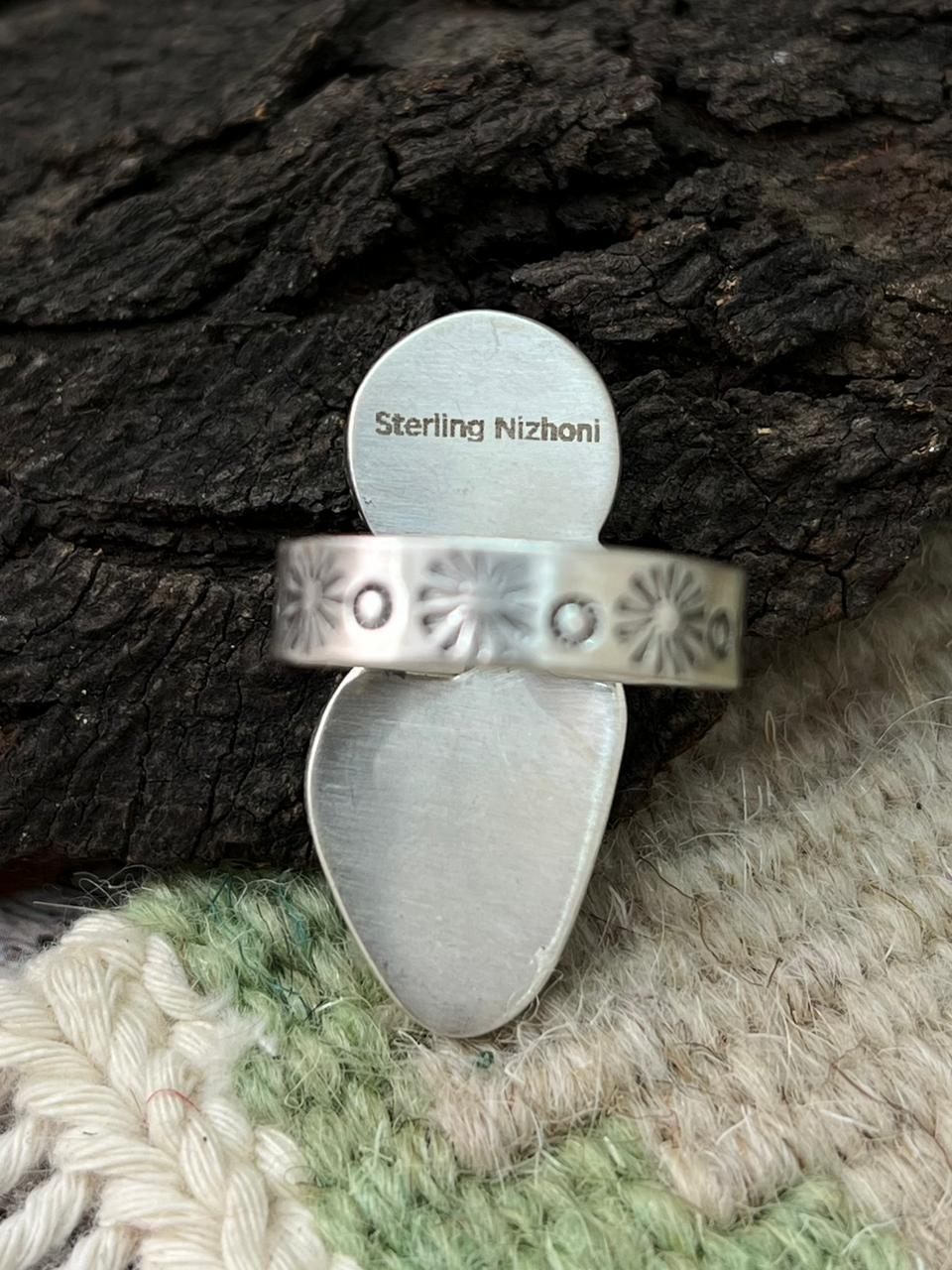Handmade Sterling Silver Sierra Bella Adjustable Ring "Singed Nizhoni"