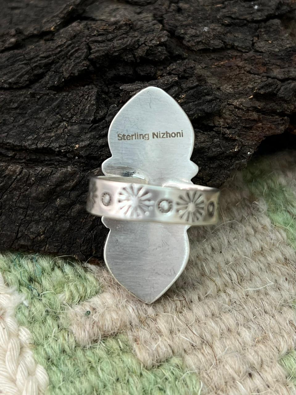 Handmade Sterling Silver Sierra Bella Adjustable Ring "Singed Nizhoni"