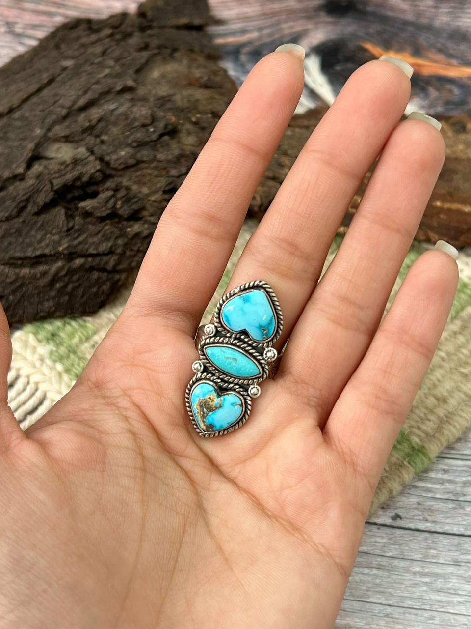 Handmade Sterling Silver Sierra Bella Adjustable Ring "Singed Nizhoni"