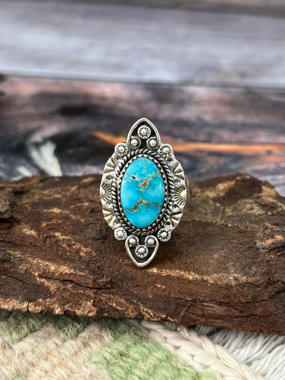 Handmade Sterling Silver Sierra Bella Adjustable Ring "Singed Nizhoni"