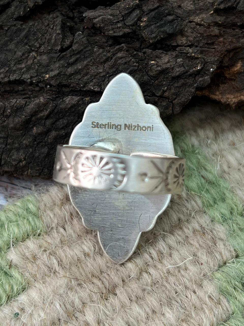 Handmade Sterling Silver Sierra Bella Adjustable Ring "Singed Nizhoni"