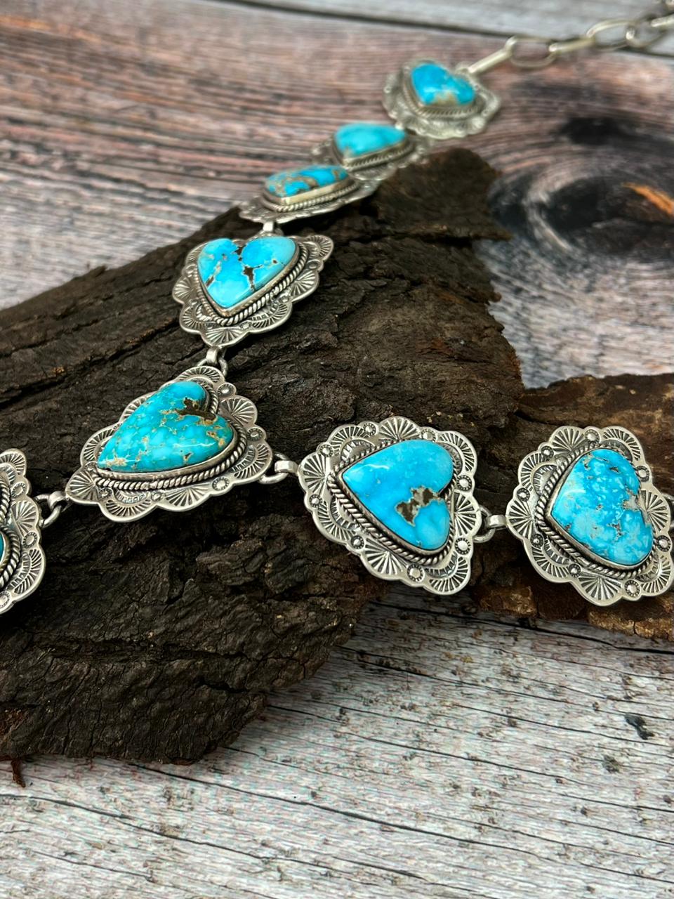 Handmade Sterling Silver Sierra Bella Heart Lariat Necklace "Signed Nizhoni"