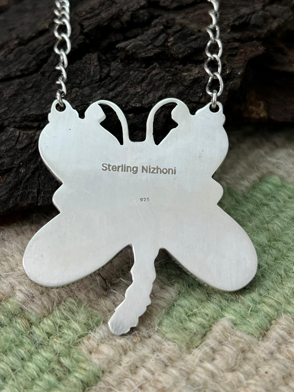 Handmade Sterling Silver Sierra Bella Butterfly Necklace "Signed Nizhoni"