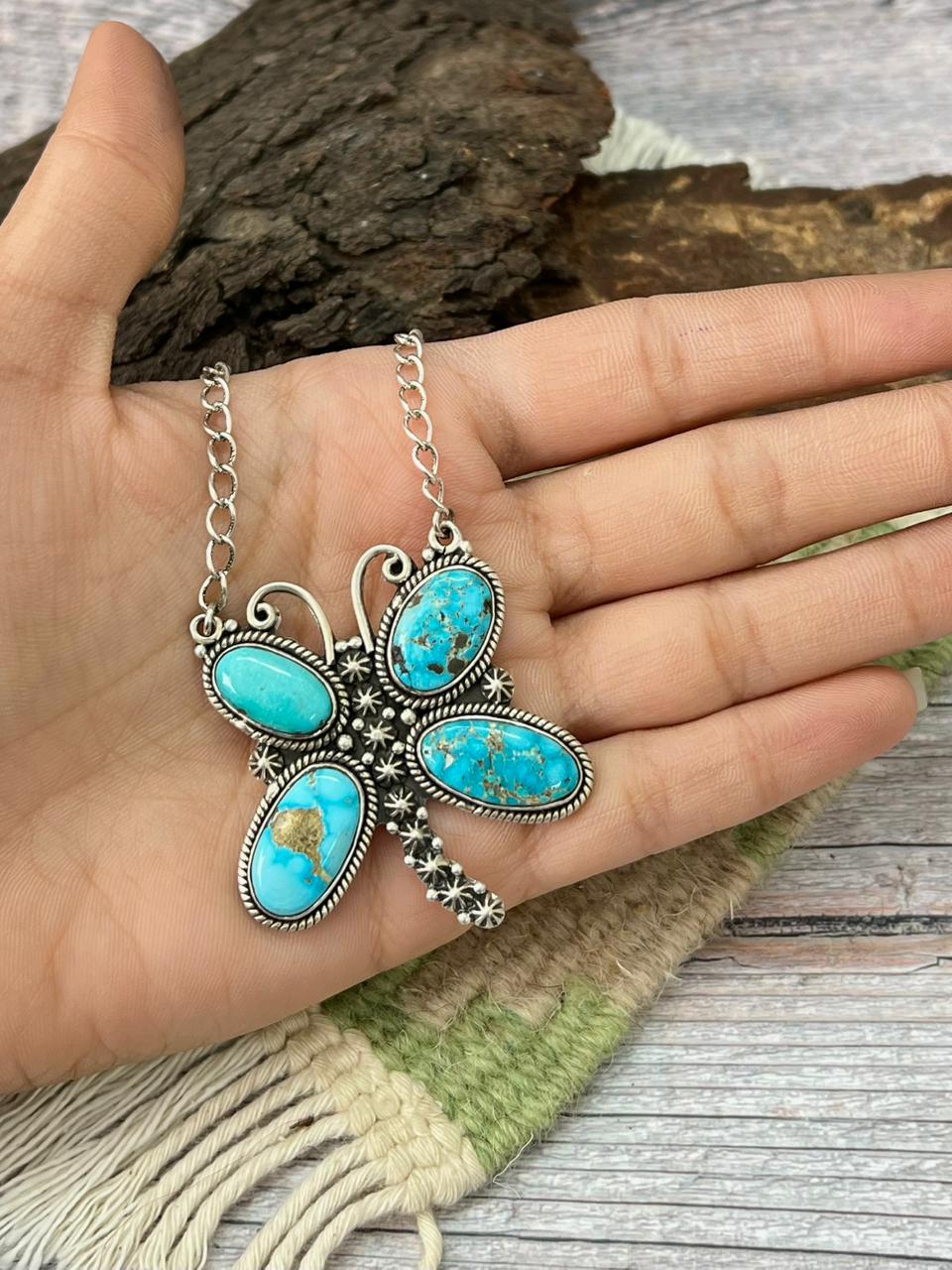 Handmade Sterling Silver Sierra Bella Butterfly Necklace "Signed Nizhoni"