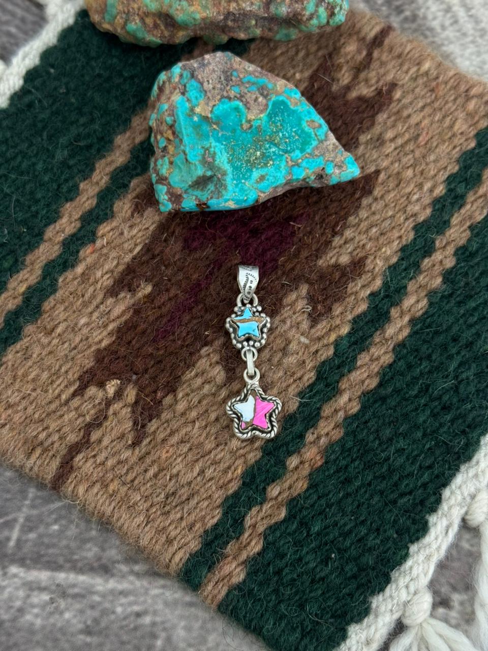 Handmade Sterling Silver Cotton Candy Star Pendant "Signed Nizhoni"