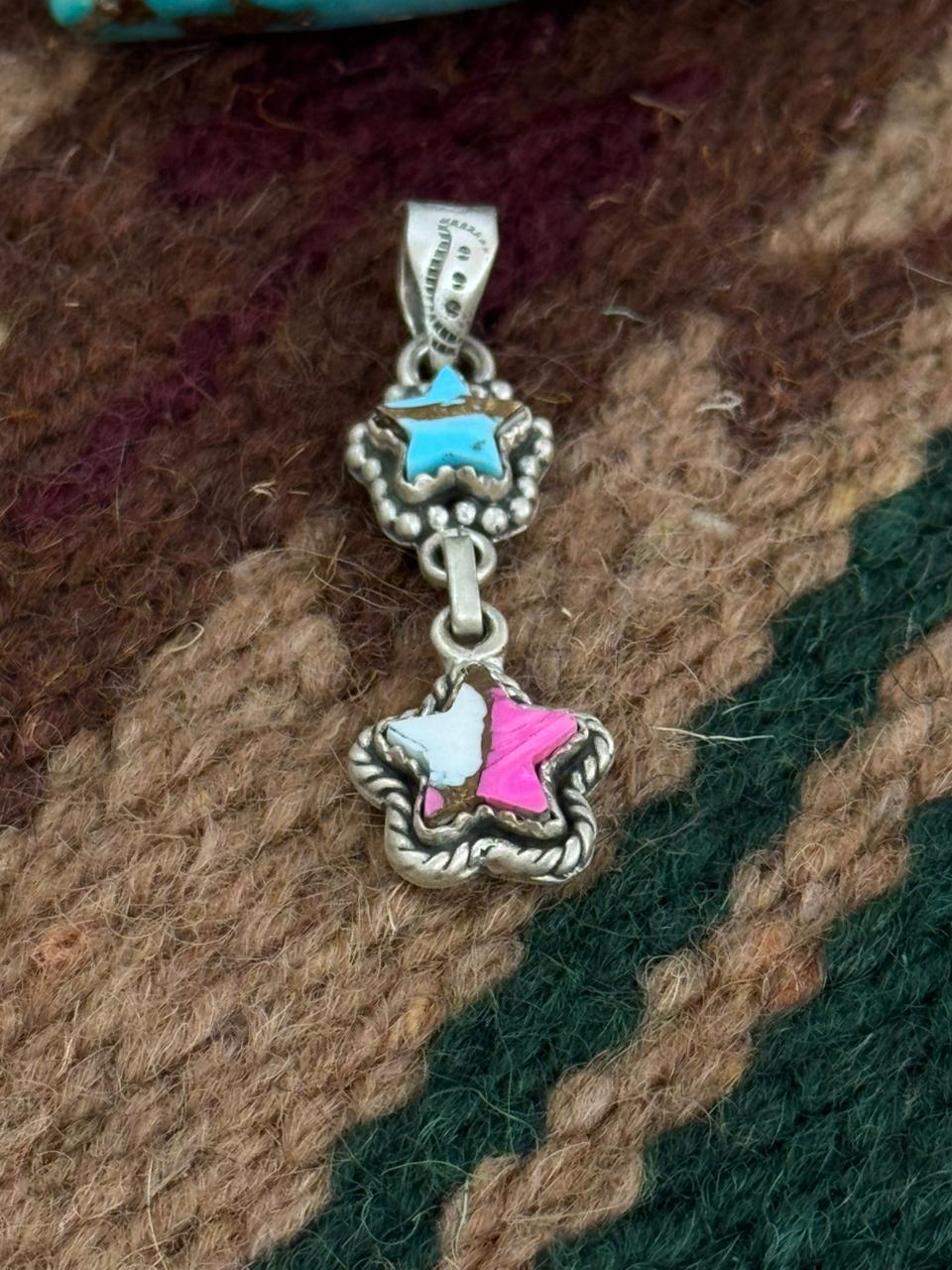 Handmade Sterling Silver Cotton Candy Star Pendant "Signed Nizhoni"