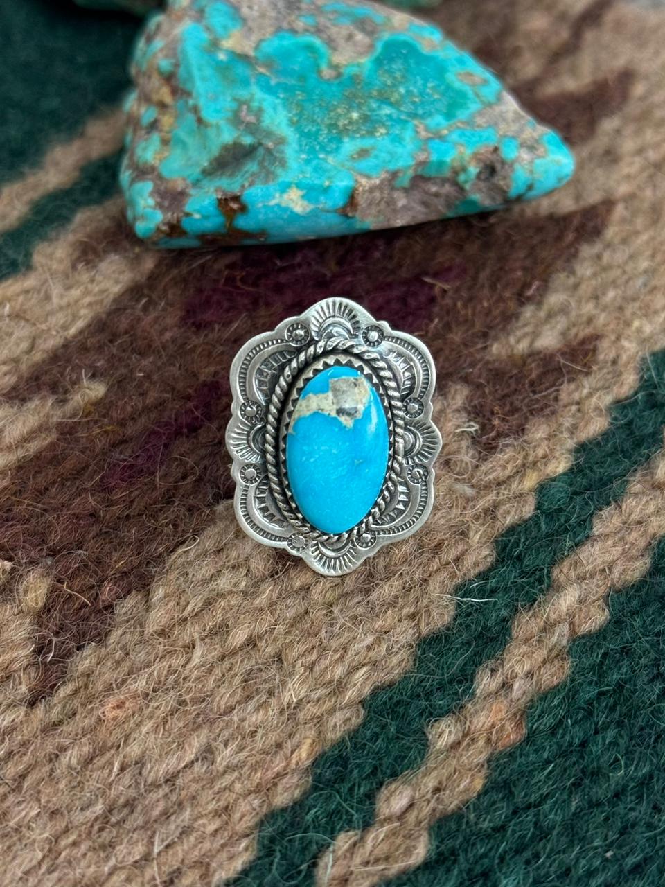 Handmade Sterling Silver Sierra Bella Adjustable Ring "Singed Nizhoni"