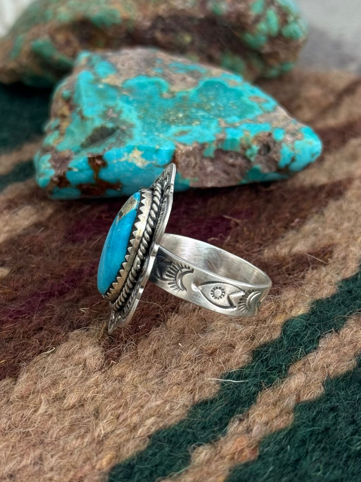 Handmade Sterling Silver Sierra Bella Adjustable Ring "Singed Nizhoni"