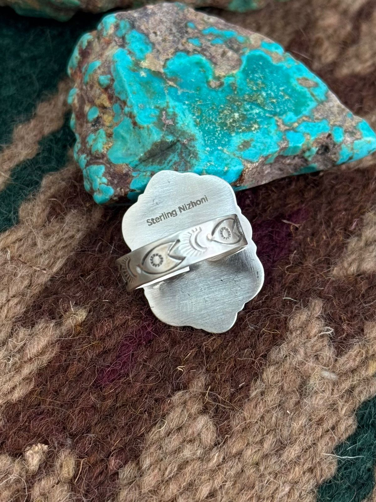Handmade Sterling Silver Sierra Bella Adjustable Ring "Singed Nizhoni"