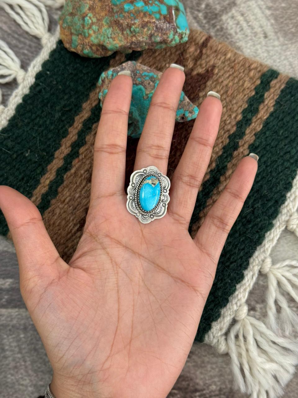 Handmade Sterling Silver Sierra Bella Adjustable Ring "Singed Nizhoni"