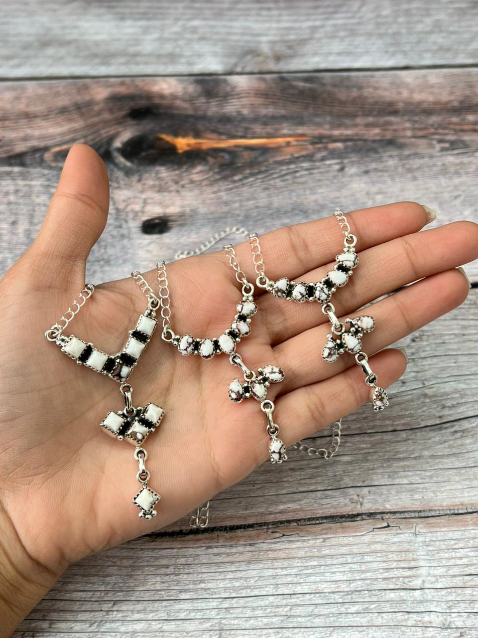 Handmade Sterling Silver Wildhorse Magnesite Necklace "Signed Nizhoni"