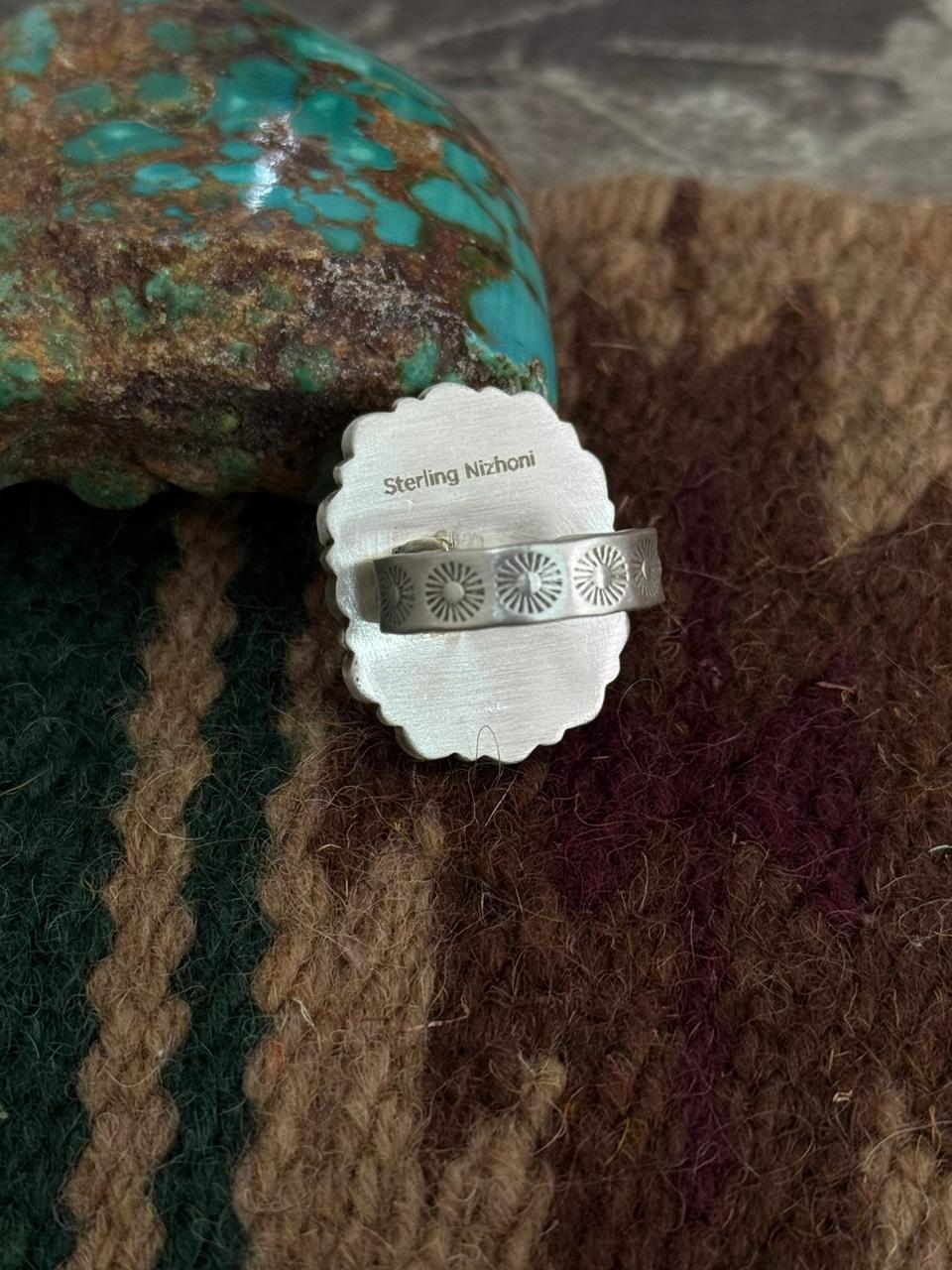 Handmade Sterling Silver Cotton Candy Adjustable Ring "Singed Nizhoni"