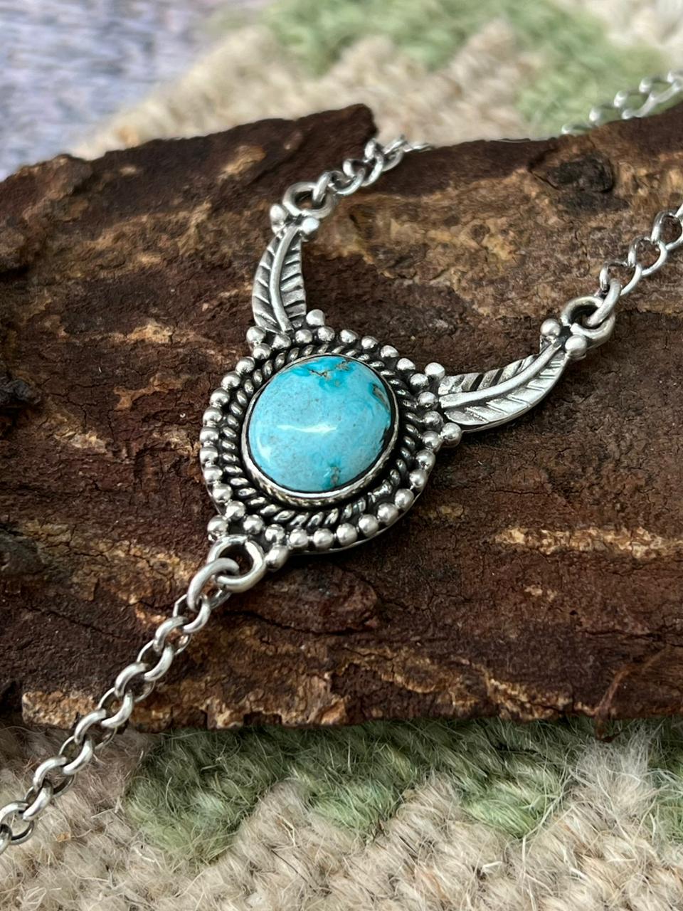 Handmade Sterling Silver Sierra Bella Drop Necklace "Signed Nizhoni"