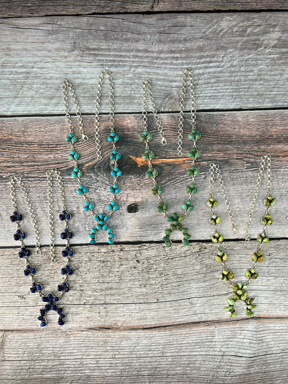 Handmade Sterling Silver Multi Stones Naja Necklace "Signed Nizhoni"