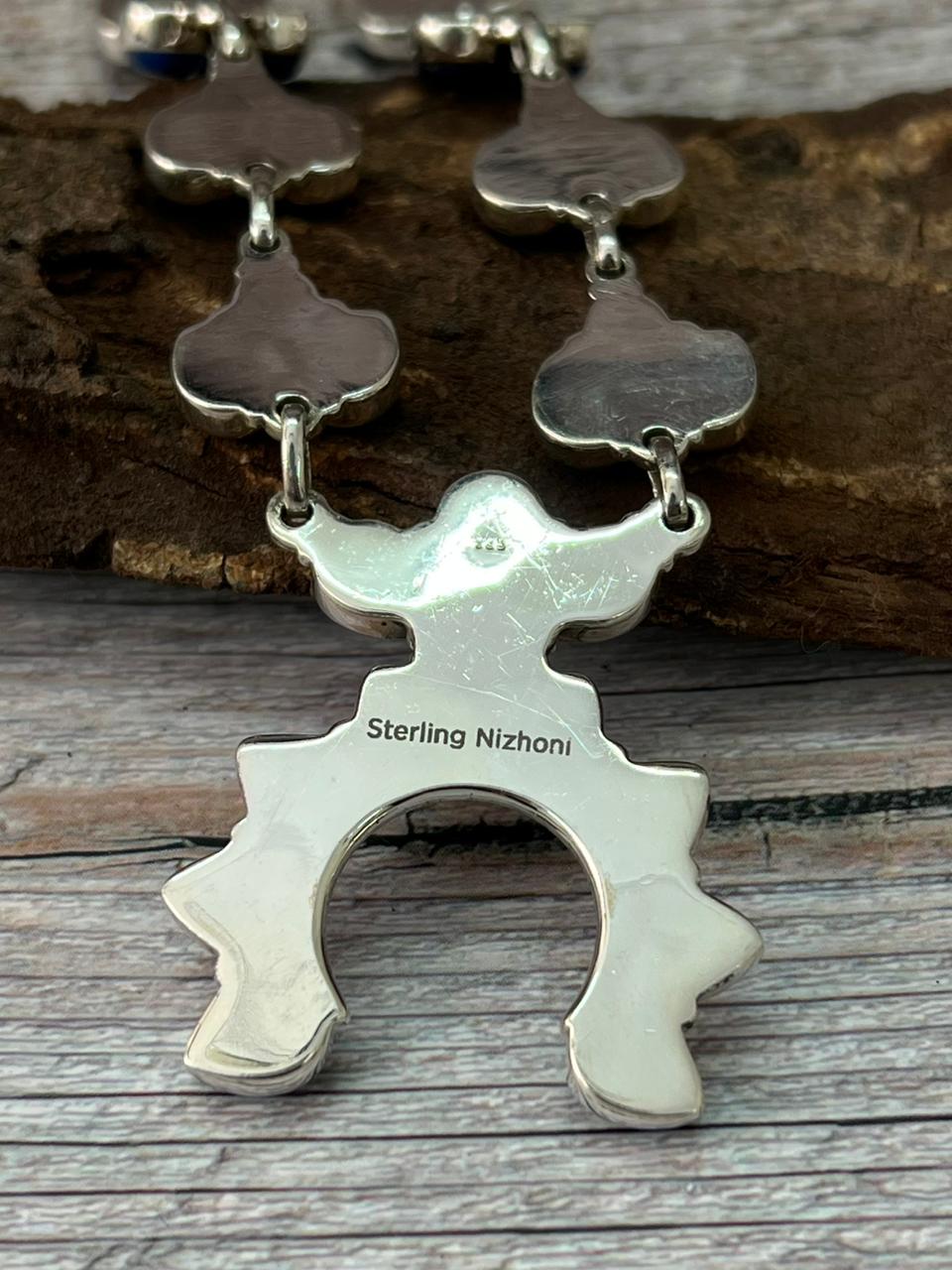 Handmade Sterling Silver Multi Stones Naja Necklace "Signed Nizhoni"