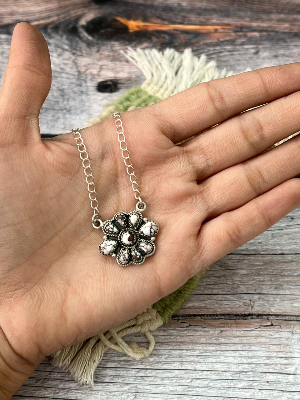 Handmade Sterling Silver Wildhorse Necklace "Signed Nizhoni"