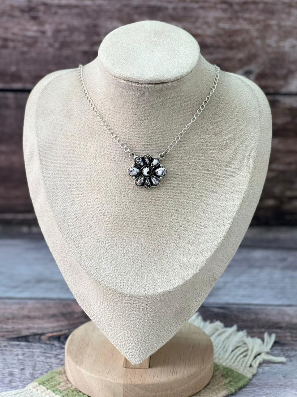 Handmade Sterling Silver Wildhorse Necklace "Signed Nizhoni"