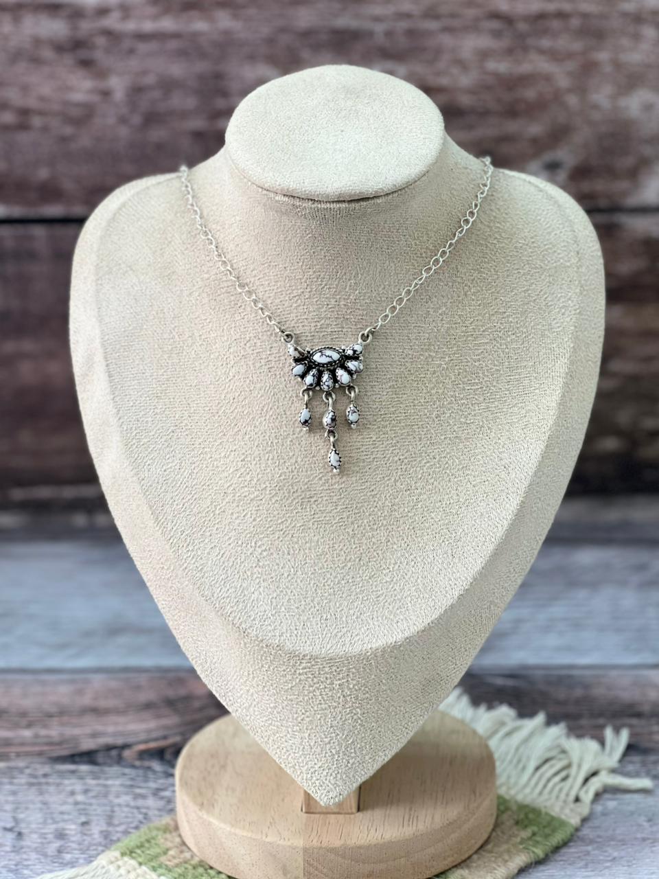 Handmade Sterling Silver Wildhorse Necklace "Signed Nizhoni"