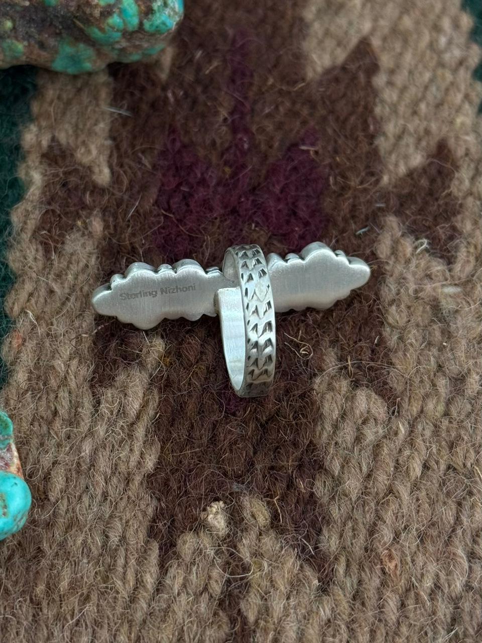 Handmade Sterling Silver Cotton Candy Adjustable Ring "Singed Nizhoni"