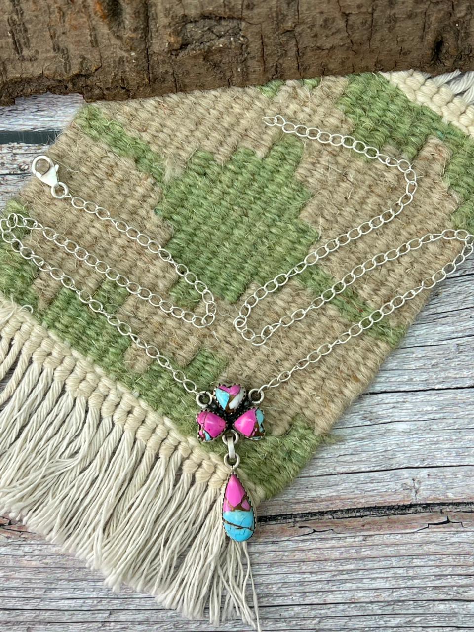 Handmade Sterling Silver Cotton Candy Necklace "Signed Nizhoni"