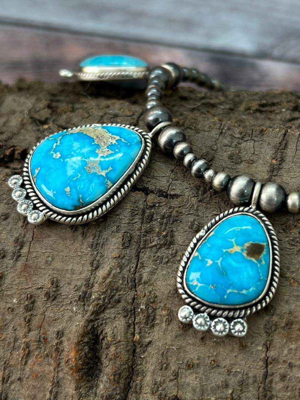 Handmade Sterling Silver Beaded Sierra Bella Necklace "Signed Nizhoni"