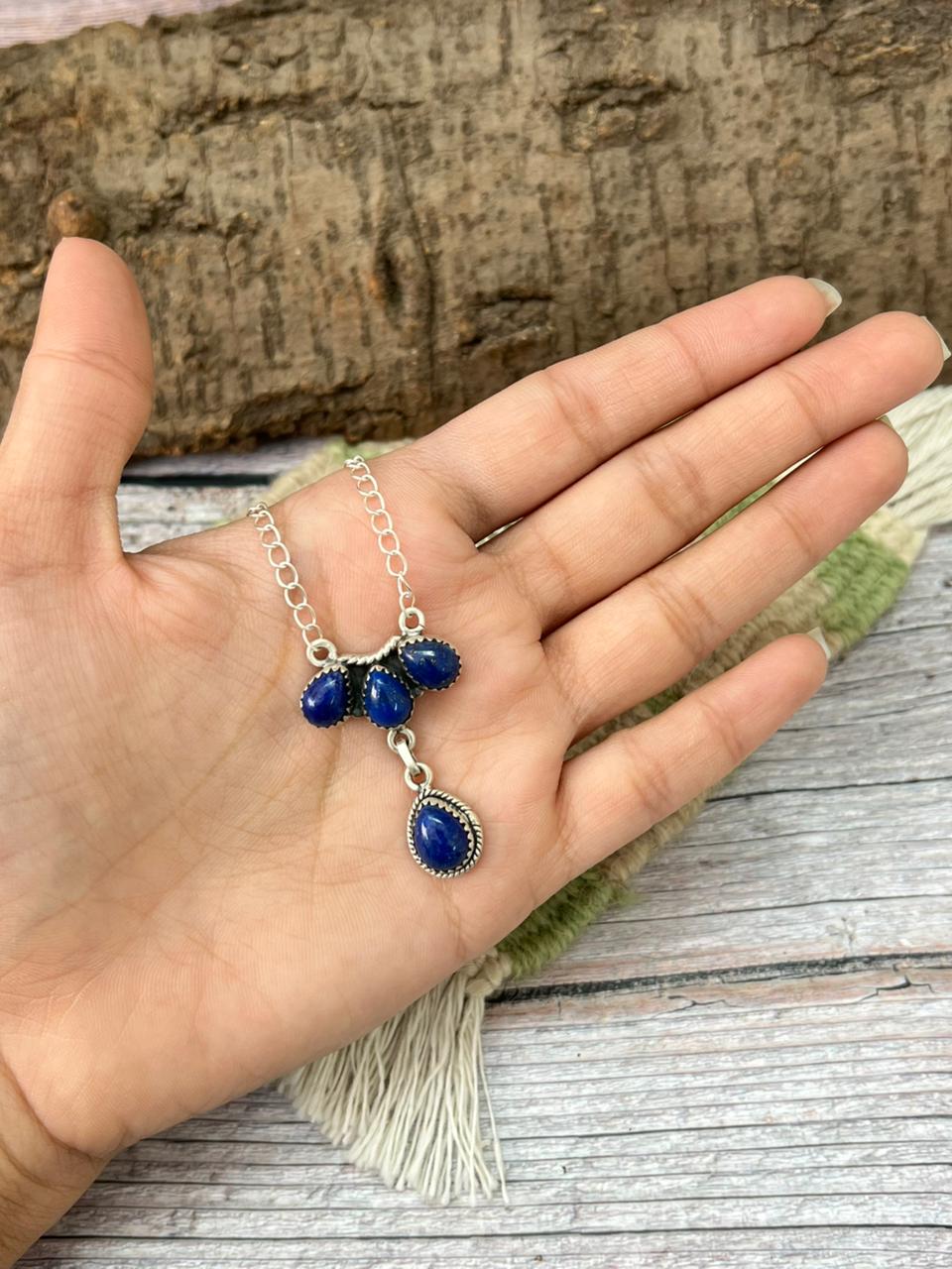 Handmade Sterling Silver Lapis Necklace "Signed Nizhoni"