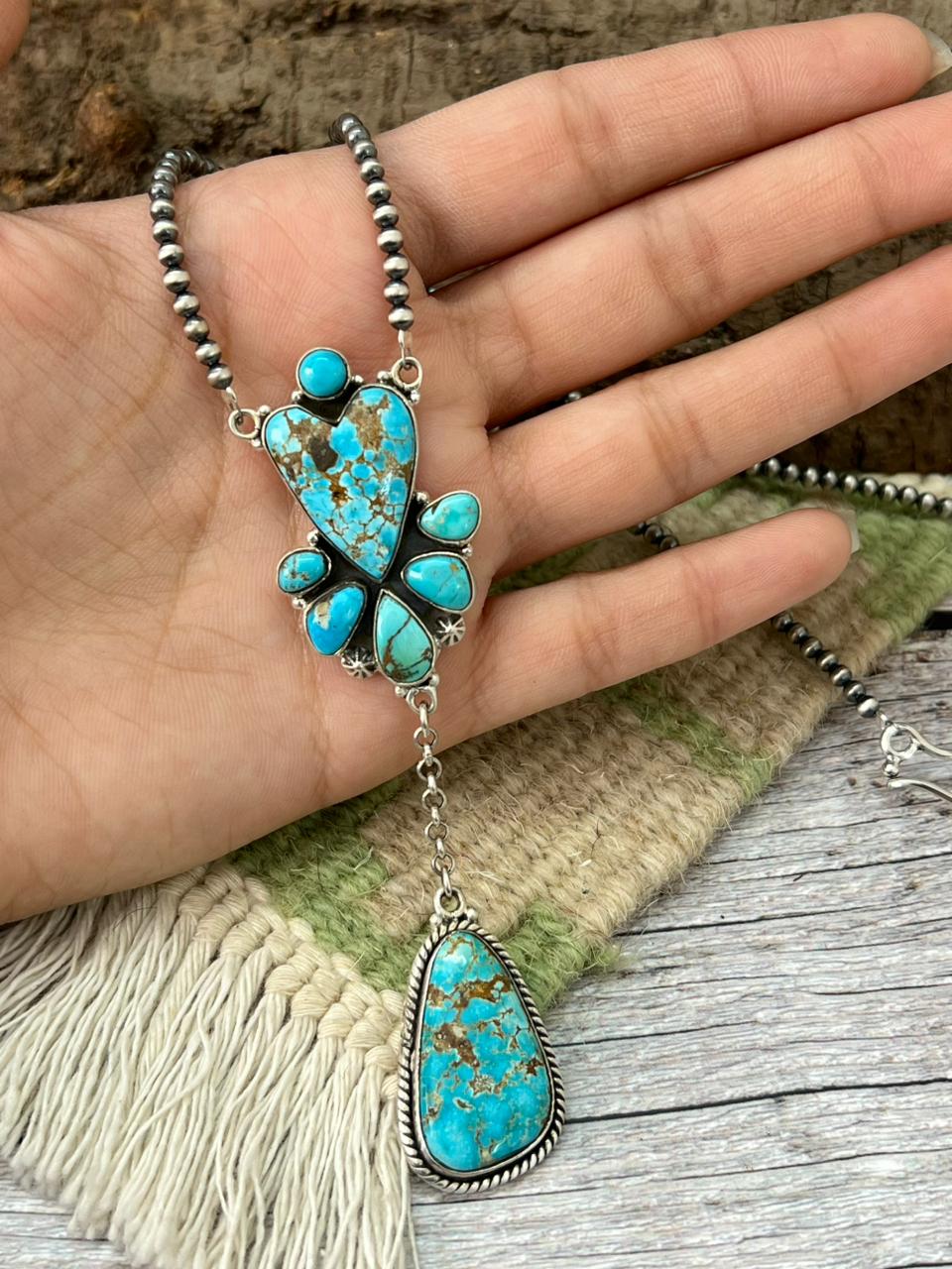 Handmade Sterling Silver Beaded Sierra Bella Necklace "Signed Nizhoni"