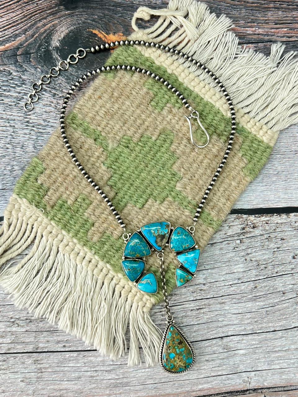 Handmade Sterling Silver Beaded Sierra Bella Naja Necklace "Signed Nizhoni"