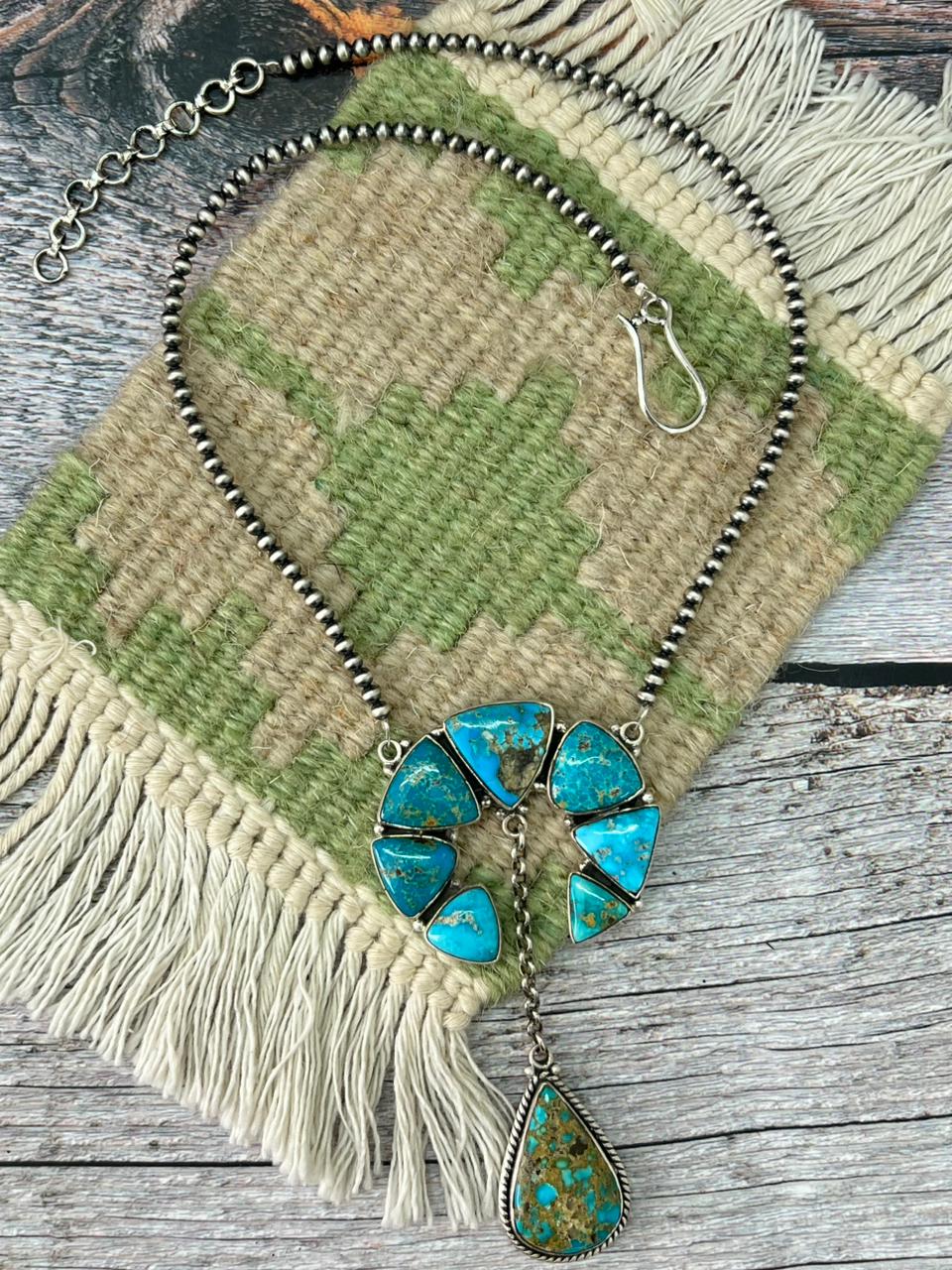 Handmade Sterling Silver Beaded Sierra Bella Naja Necklace "Signed Nizhoni"