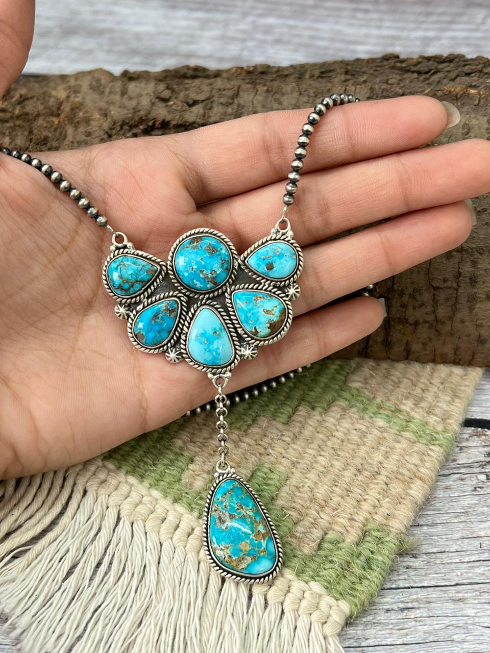 Handmade Sterling Silver Beaded Sierra Bella Necklace "Signed Nizhoni"