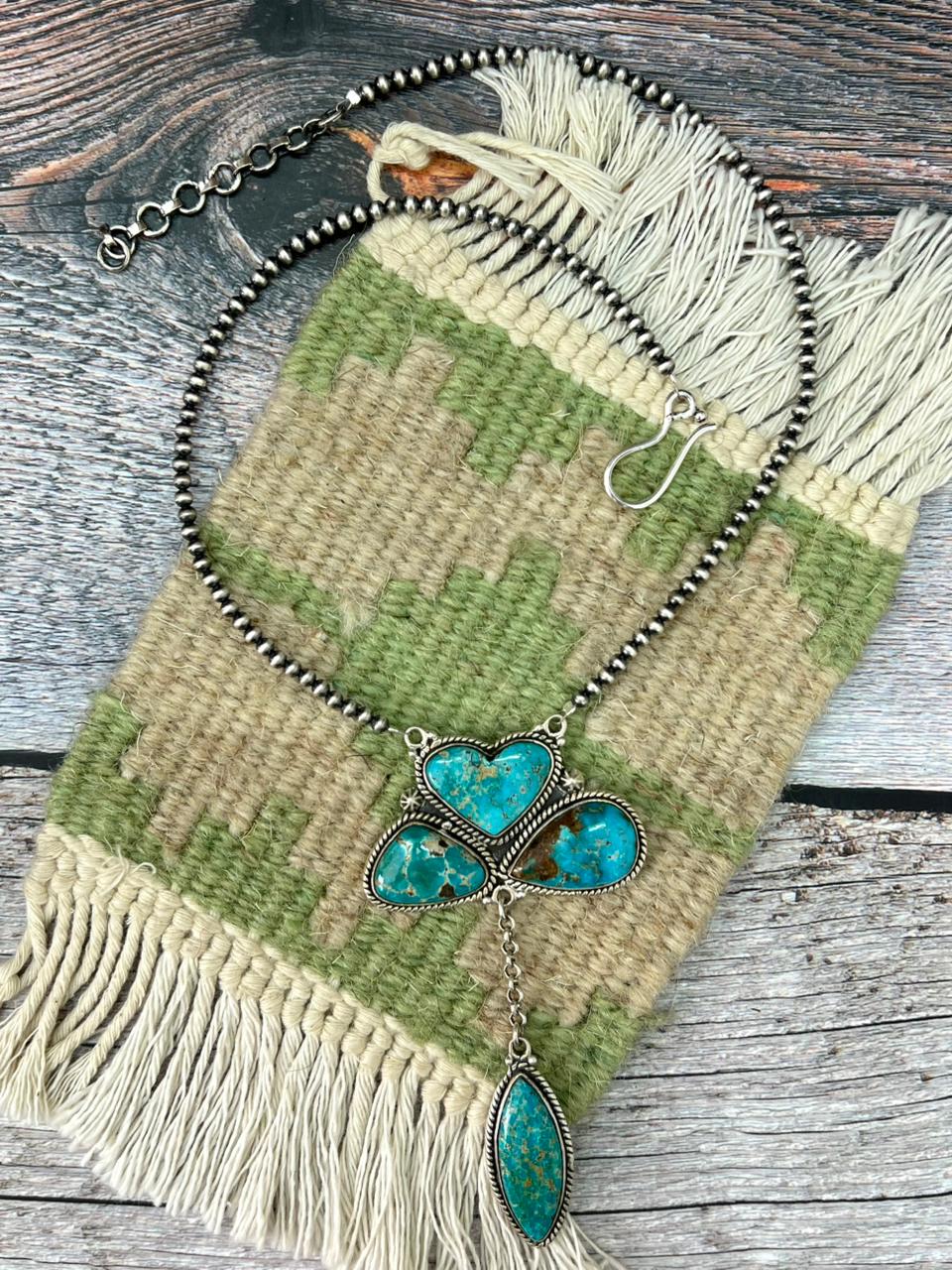 Handmade Sterling Silver Beaded Sierra Bella Necklace "Signed Nizhoni"