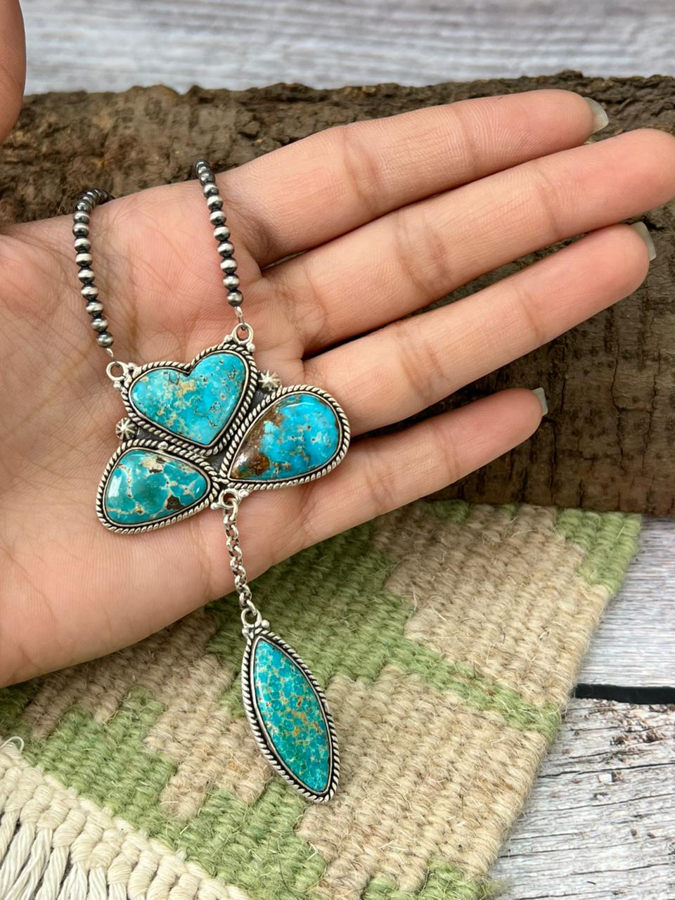 Handmade Sterling Silver Beaded Sierra Bella Necklace "Signed Nizhoni"